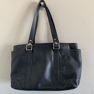 Rare Coach Black Hamptons Leather Business Tote